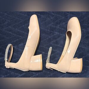 Steve Madden’s Girls bejeweled Ankle Strap Block Heel Pump